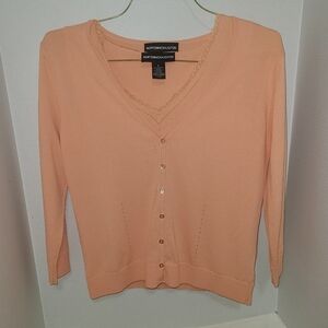 NORTON MCNAUGHTON ORANGE CREME TANK AND SWEATER SET VINTAGE!
